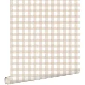 ESTAhome behang geblokt motief beige - 53 cm x 10.05 m - 131299