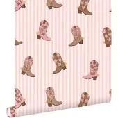 ESTAhome behang cowboylaarzen roze - 50 x 900 cm - 132045