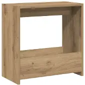 vidaXL Bijzettafel 50x26x50 cm bewerkt hout artisanaal eikenkleurig