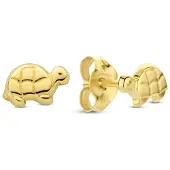 New Bling Oorknopjes – 9NBG-1088 – 14K Goud – Schildpad – 6 mm
