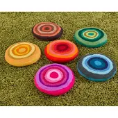 Cosy regenboog vilt comfort pads kleurrijke zitkussens 6 stuks.
