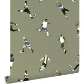 ESTAhome behang voetbalspelers donkergroen - 50 x 900 cm - 131554