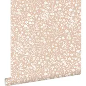ESTAhome behang bloemetjes licht terracotta - 50 x 900 cm - 139880