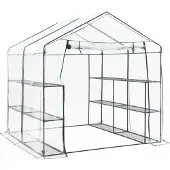 En.casa Tuinkas Grünau met 12 planken 200x200x220 cm transparant