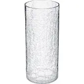 Atmosphera Bloemenvaas Frosted - bewerkt krakelee glas - D13 x H30 cm - cilinder - boeketvaas - 3 liter - Moderne stijl