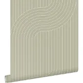 ESTAhome behang grafische lijnen saliegroen - 50 x 900 cm - 139926