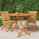 Prolenta Maison Exclusive - Tuintafel, inklapbaar, Ø 85x75 cm, massief teakhout