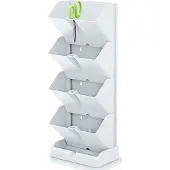 Prosperplast Verticale kruidentuin kunststof - Staand/hangend - Modulair - wit - 20 x 11 x 48 cm - Incl. kruidenschaar