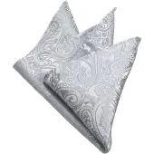 Olymp Pochet zilvergrijs, Jacquard