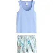 Next Korte pyjama aqua / pastelblauw / lichtblauw / pasteloranje