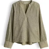 Opus Blouse 'Fohemia' beige / olijfgroen