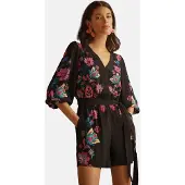 Love & roses Jumpsuit petrol / oranje / rood / zwart