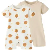 TWO SOON Nachtkledij taupe / karamel / oranje / wit