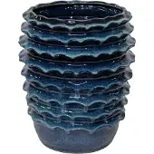 Mega Collections B.V. Vaas golf boheme d42h50cm blauw