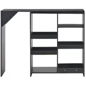 vidaXL Bartafel met verplaatsbaar schap 138x39x110 cm zwart