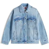 Tommy Hilfiger Oversized Trucker Jacket Denim Light Maat: XS | Spijkerjassen Outlet | Dames | Blauw