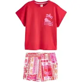 Next Korte pyjama oranje / lichtroze / knalrood / wit
