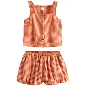 Next Korte pyjama oranje / donkeroranje / wit