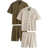 Next Joggingpak ecru / olijfgroen