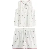 Next Korte pyjama olijfgroen / mauve / braam / wit