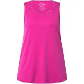 Ulla Popken - Dames - Top A-lijn hartvormige hals mouwloos Pima Cotton - Orchidee - Maat 58+