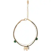 Usha Armband goud / donkergroen