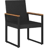 vidaXL Tuinmeubels set, 4 stuks, zwart en turquoise, polyrotan