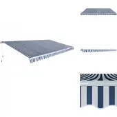 vidaXL Luifel - Luifels - Knikarmscherm - Knikarmschermen - Luifel handmatig uittrekbaar 600 cm blauw/wit