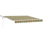 vidaXL Uitschuifbare luifel Groen en Geel 300 x 250 cm Polyester