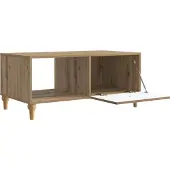 vidaXL Salontafel Artisanaal eiken 90 x 50 x 40 cm Bewerkt hout