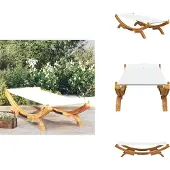 vidaXL Loungebed - Loungebedden - Tuinbed - Zonnebed - Loungebed 100x188,5x44 cm massief gebogen hout crèmekleurig