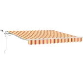 vidaXL Uitschuifbare luifel Geel en Oranje 350 x 250 cm Polyester