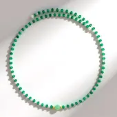 Cavill - Stalen Halsketting met 1 813 ct Braziliaanse Smaragd en 12 637 ct Regenboog Maansteen - Elegant Groen Edelstenen Sieraad - 31 42 cm