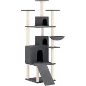 Syfax Kattenmeubel met sisal krabpalen 175 cm donkergrijs