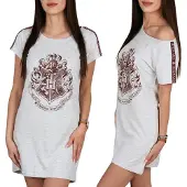 Sarcia.eu Harry Potter Hogwarts Damesnachtjapon, katoenen nachthemd, voor de zomer