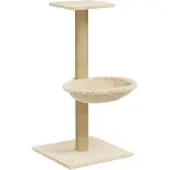 Syfax Kattenmeubel met sisal krabpaal 74 cm crèmekleurig