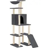 Syfax Kattenmeubel met sisal krabpalen 166 cm donkergrijs