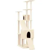 Syfax Kattenmeubel met sisal krabpalen 190 cm crèmekleurig