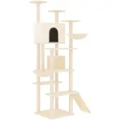 Syfax Kattenmeubel met sisal krabpalen 191 cm crèmekleurig