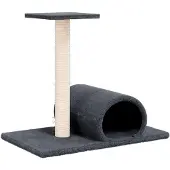 Syfax Kattenmeubel met tunnel 60x34,5x50 cm donkergrijs