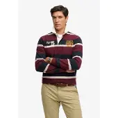 Superdry Shirt curry / wijnrood / zwart / wit