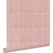 ESTAhome behang tegelmotief licht roze - 50 x 900 cm - 131539
