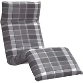 vidaXL Opvouwbare ligstoel Grijs Geruit Patroon 175x54x8,5 cm Oxford Stof