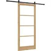 vidaXL Schuifdeur ORKDAL Natuurlijk en zwart 93 x 211 cm