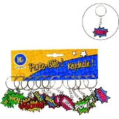 BG Sleutelhanger POW! Stripballon – Stoere Cartoon Tekst Balloons – Sleubelbos Cadeau – Tekst Ballon