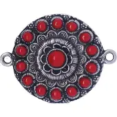Zeeuws Meisje - Zeeuwse knoop rood doorsnede 4 cm tweeoog