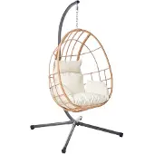 Beliani MALCESINE - Schommelstoel - Naturel - PE-rotan