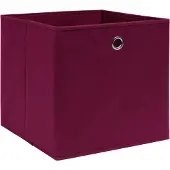 vidaXL Opbergboxen 10 st 28x28x28 cm nonwoven stof donkerrood