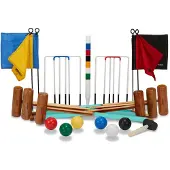 Ubergames Origineel Engelse Tuin Croquet set, 6 persoons-Croquet draag Tas