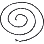 LGT JWLS LGT Jewels schakel ketting Edelstaal Venetiaans Zwart - 4mm - 56cm